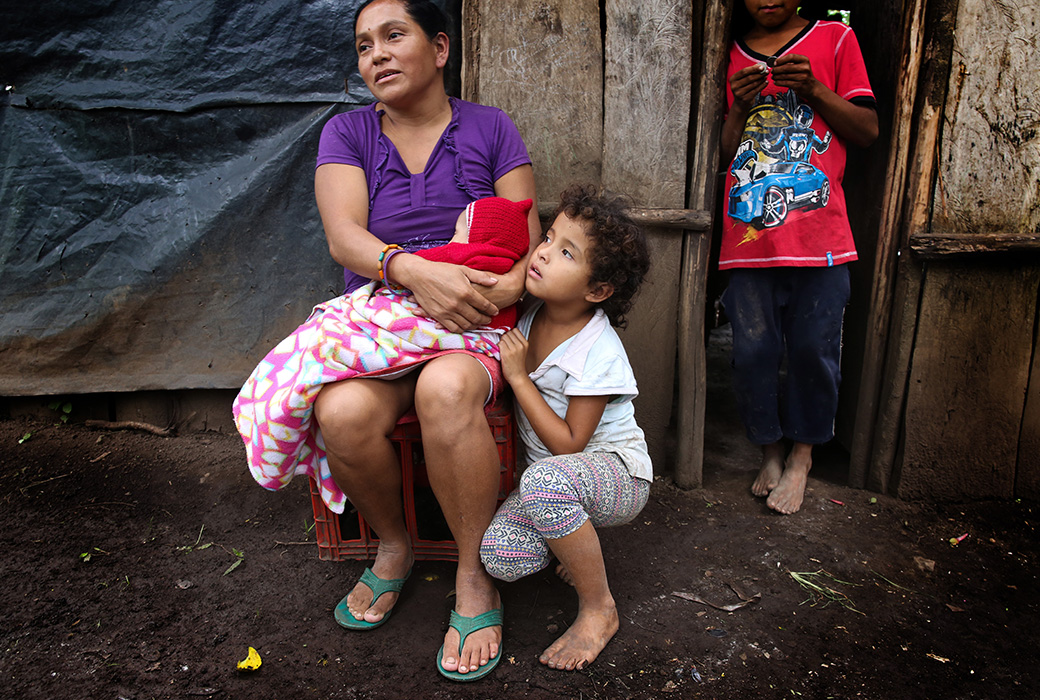 "I built this home myself, said Narcissa, in Nicaragua. “It's not well-built but I didn't want to get wet with my children. The most important thing is that it's shelter for my children."