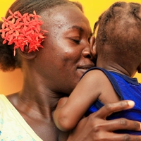 Mother and Child in Haiti at Feeding Center