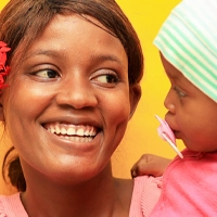 Mother and baby at Feeding Center