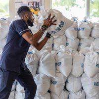 Stock piling flooding kits in Haiti