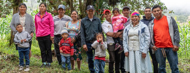 Community members of the Lenca Indigenous group in Honduras stand together