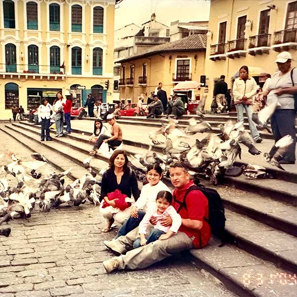 Andrea Delgado in Quito with her family