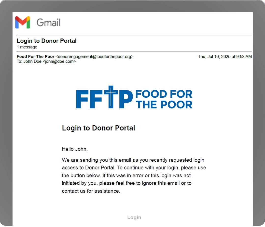 Magic link email example