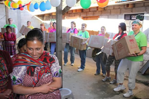 Members of St. Michael’s Lutheran Church in Fort Wayne, Ind., present women in Vista Bella, Guatemala, with sewing machines.