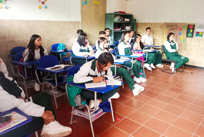 Students in classroom.