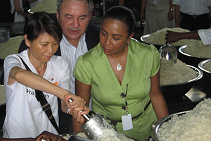 (L to R) Chow Mei-ching, Taiwan's first lady; Robin Mahfood, President/CEO of Food For The Poor; Kareen Dolce, Executive Director of Food For The Poor-Haiti